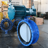 Flense Butterfly Valve Factory-Pneumatische bediende vlinderklep met ductiele ijzeren schijf