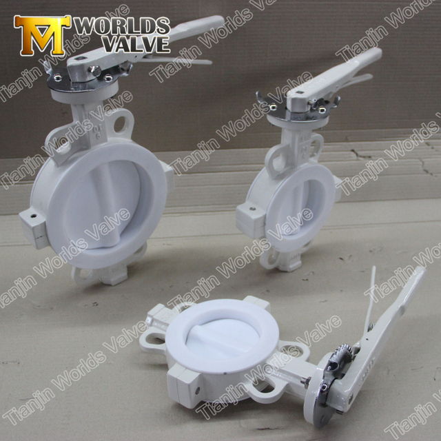 Wafer geflensde PTFE voering vlinderklep