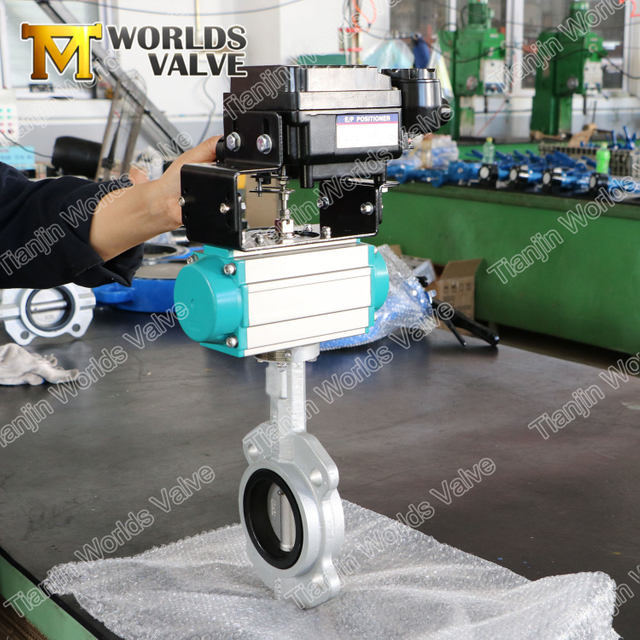 Pneumatische elektrische actuator Solenoid API Standaard Wafer Type Butterfly Control Kleppen