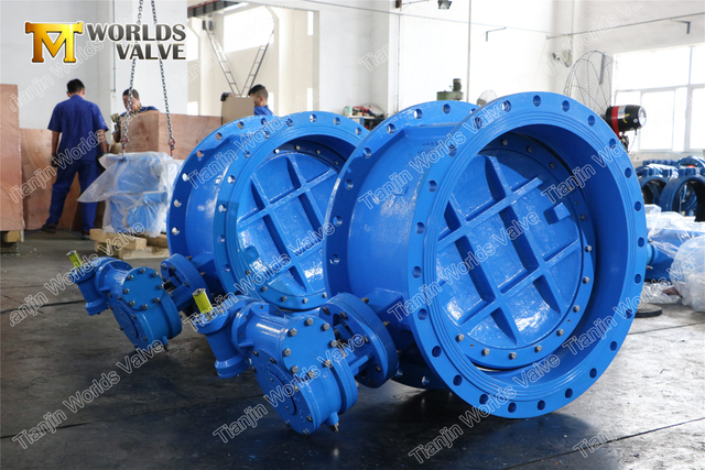 Nodulair gietijzer dubbele offset/excentrische vlinderklep met rubberen afdichting EN558