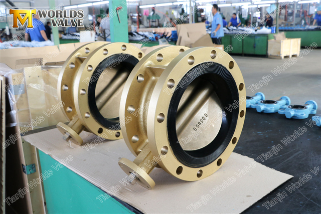 Aluminiumbrons C954 C955 C958 Dubbel geflensde vlinderkleppen voor zeewater