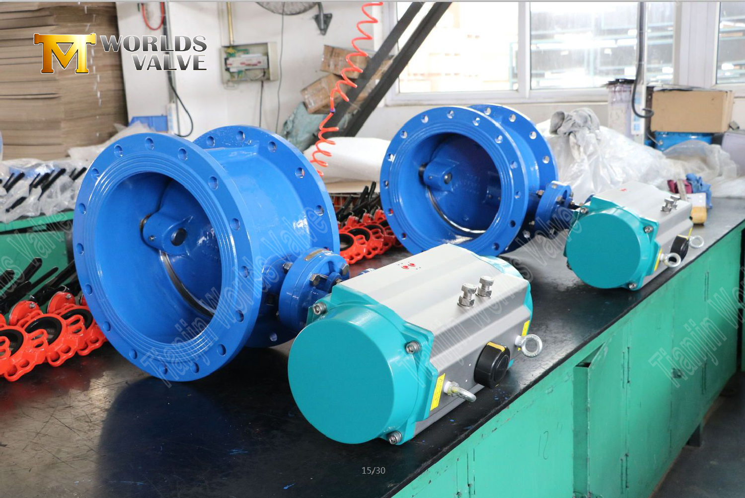 Dubbele offset vlinderkleppen met pneumatische activering dubbele flens industri&euml;le oplossingen-1 (4)