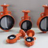 Concentrische Wafer Butterfly Valve met rubberen Zachte Zitting zonder Pin Ductile Iron GJS400 / GJS500 / A536 / A395 / WCB Gietijzeren roestvrij staal