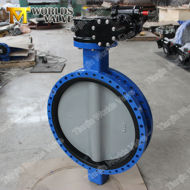 Nylon gecoate dubbele flange vlinderkleppen Klasse125 Class150