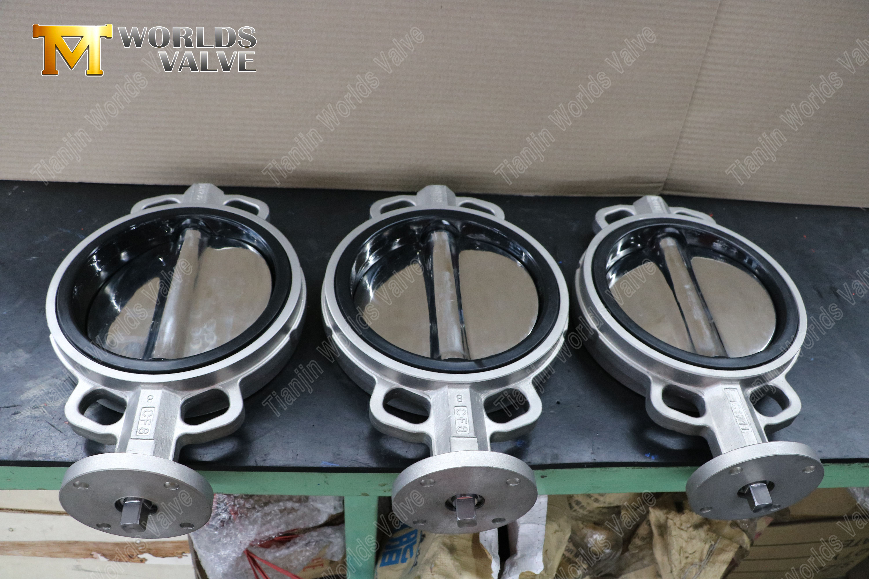 Aanpasbare wafer-vlinderklep met aluminium handgreep en veerkrachtige zitting OEM Focus-1 (8)