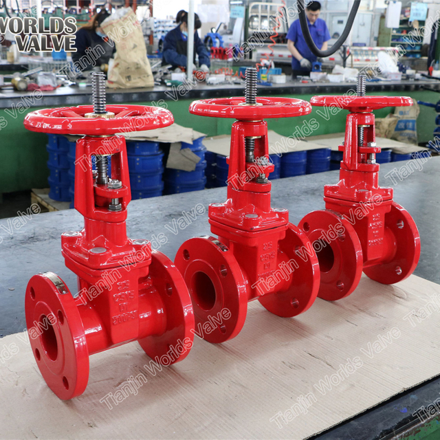 Stijgende stuurpen Gietijzeren rubberen wigafsluiter voor lage druk