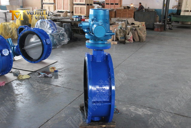 Gemotoriseerde vlinderkleppen - dubbele flens vlinderklep met elektrische actuator