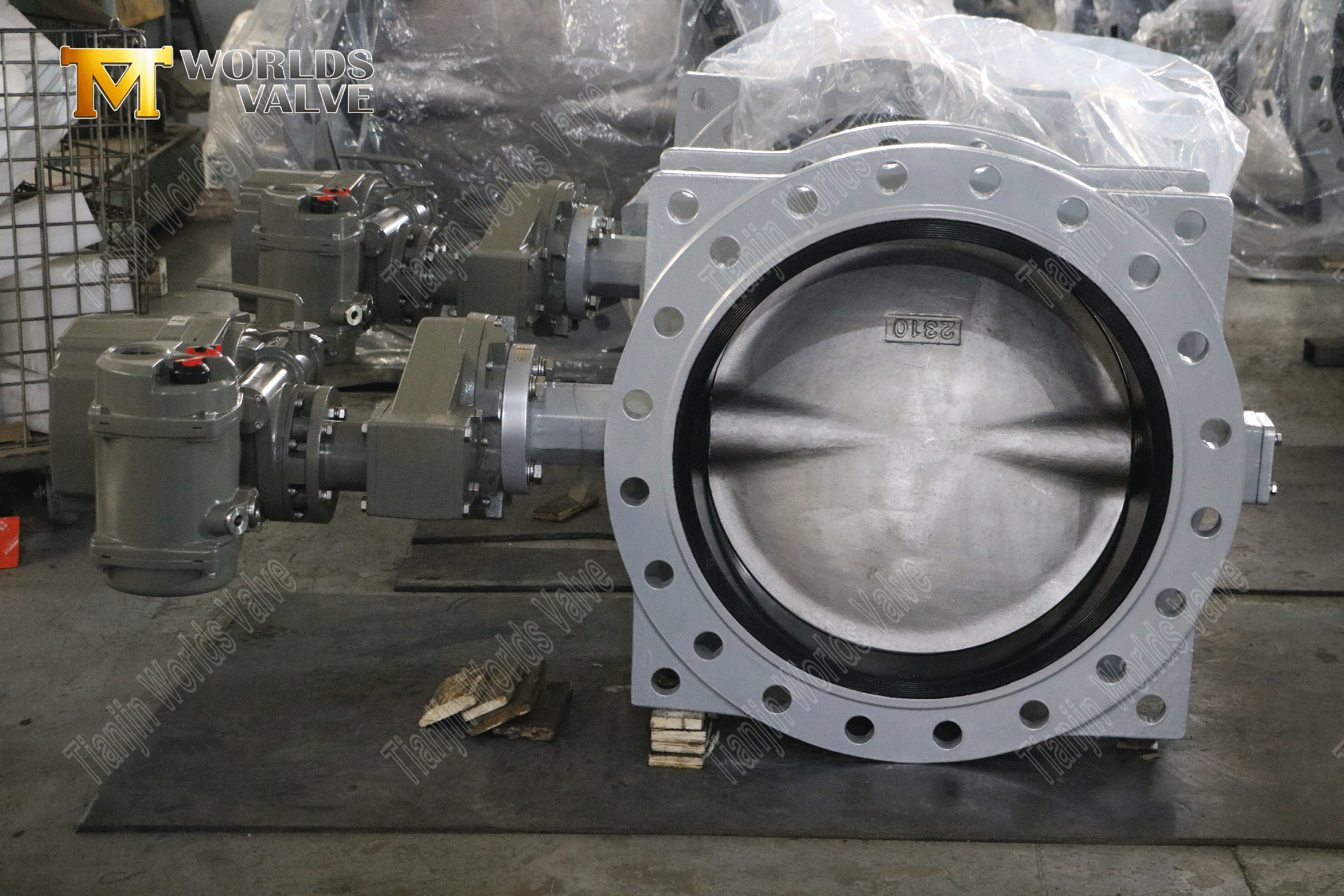 Gemotoriseerde vlinderkleppen - dubbele flens vlinderklep met elektrische actuator (2)