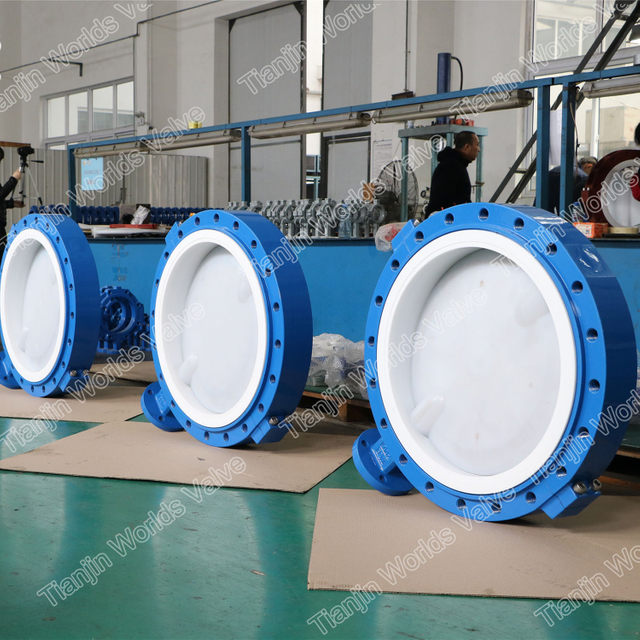 Big Size PFA Liner Disc Butterfly Valve Split Body