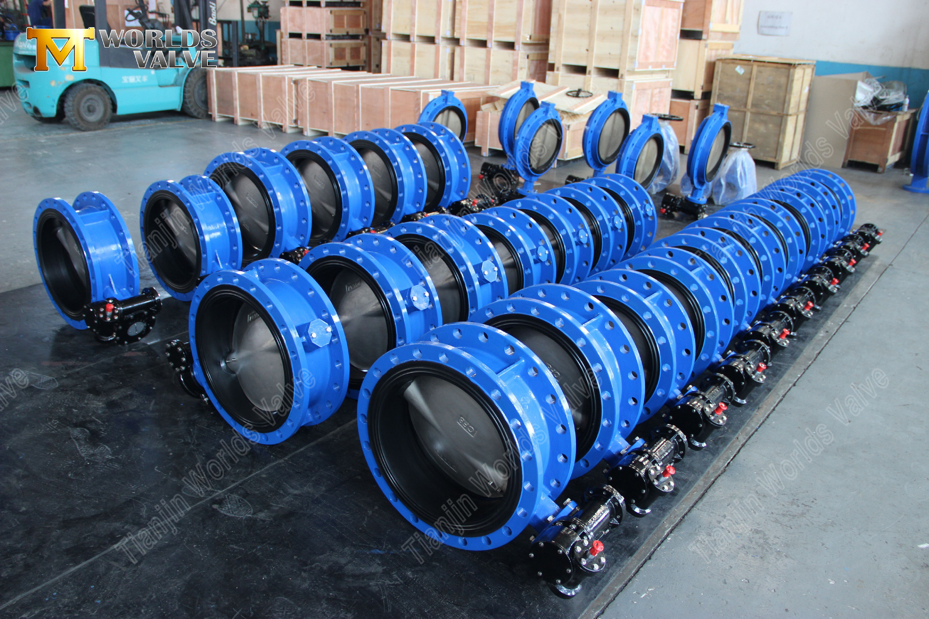 Flens-vlinderklep-met-pin-gemonteerd-CF8M-schijf-&-tandwiel-operator-8