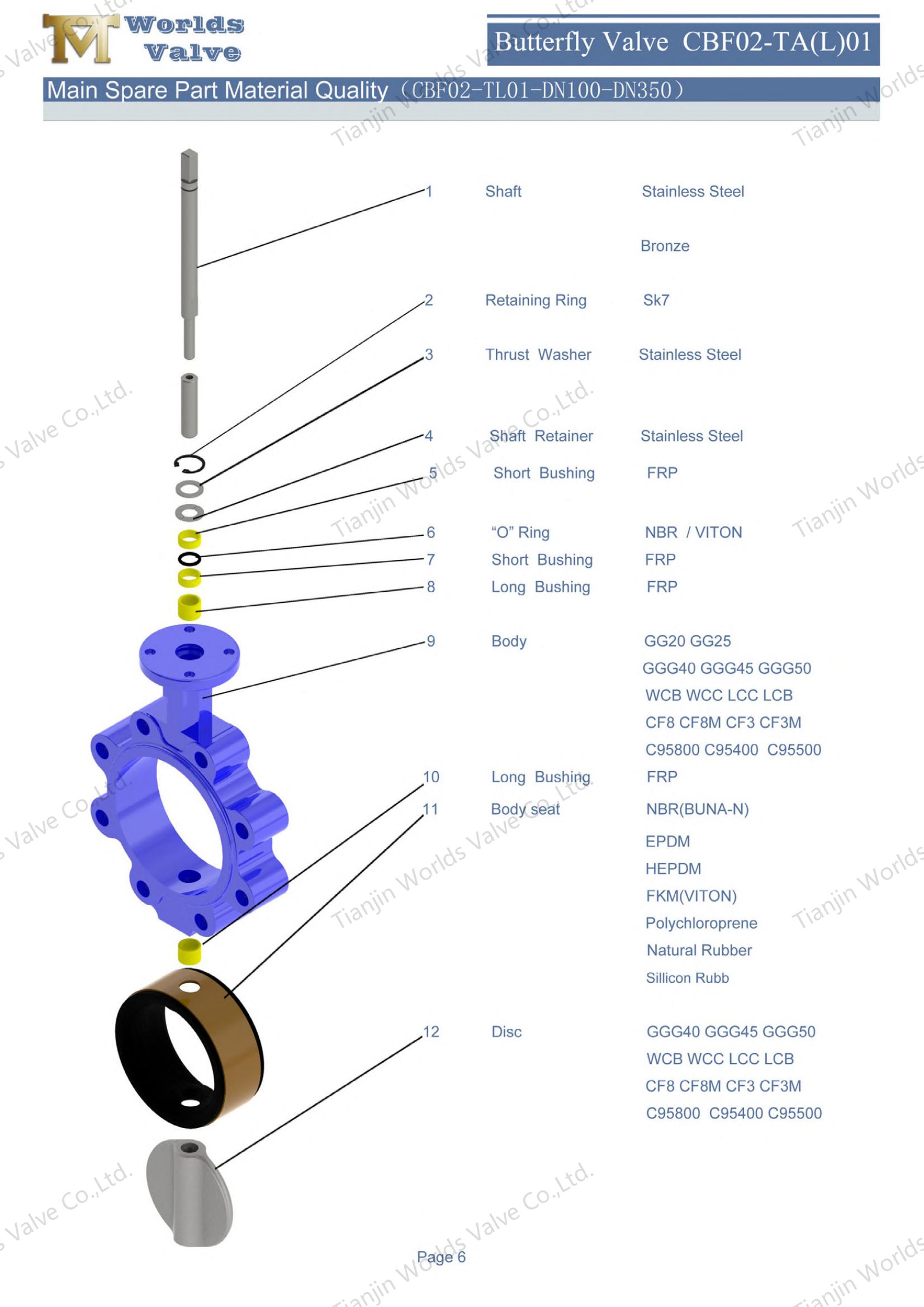 Lug concentrische vlindergavels met wormwieloperator (2)