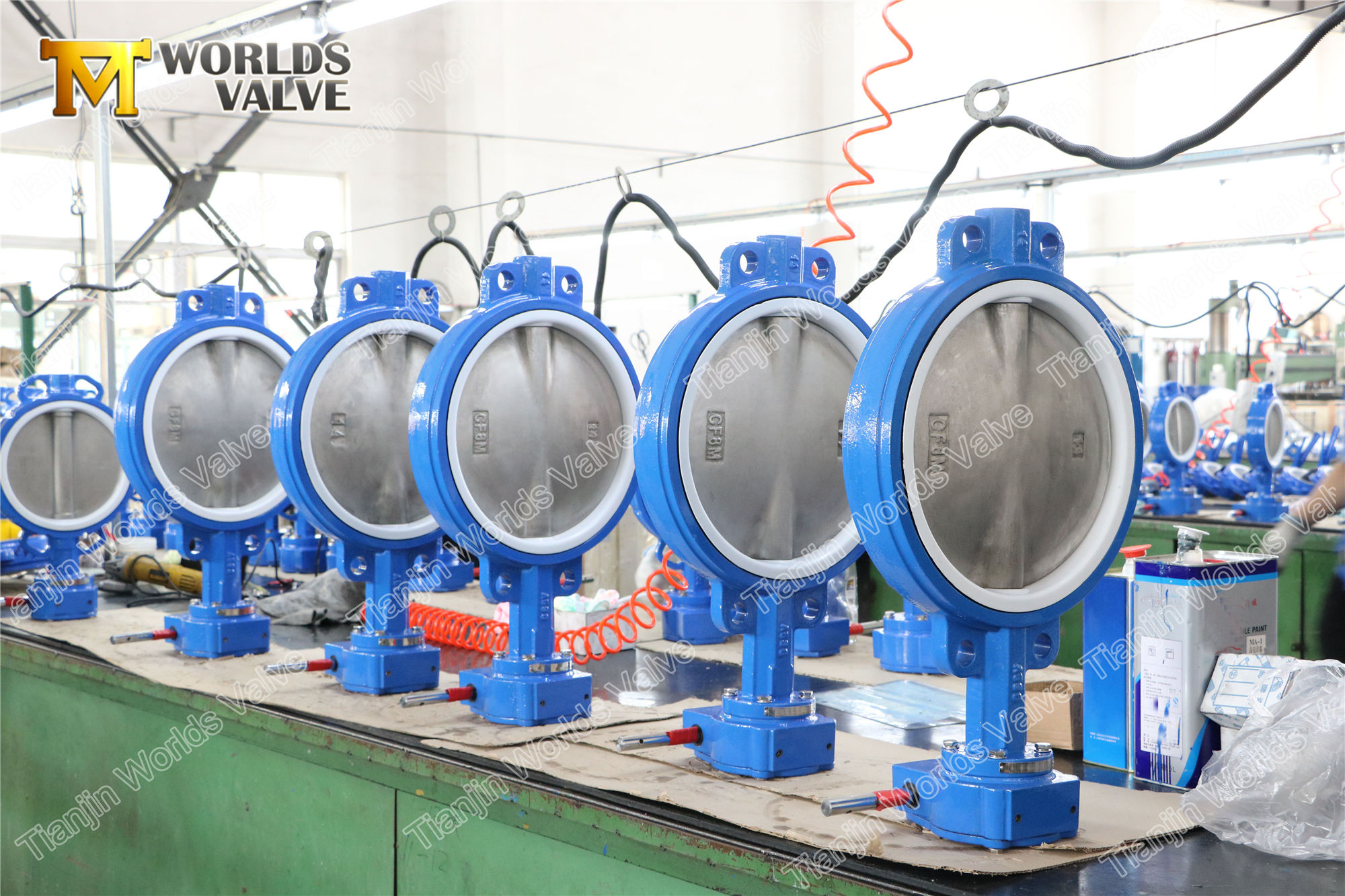 5 Gear bediende pneumatische concentrische wafer vlinderklep