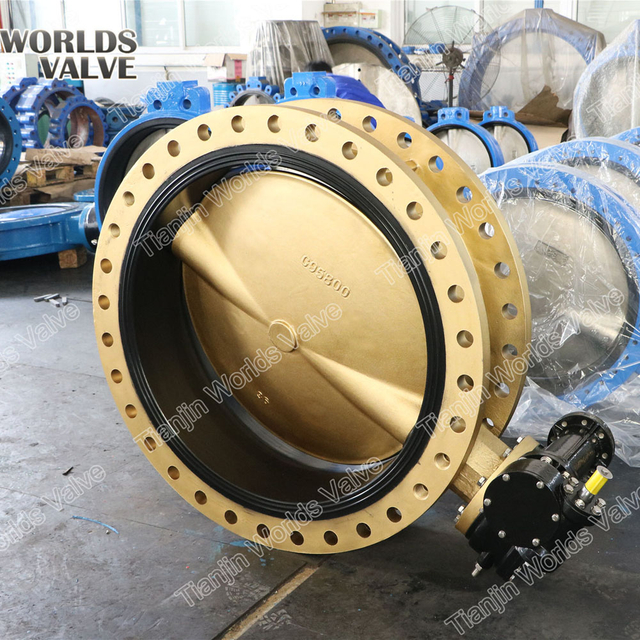 Aluminium Brons Dubbele Flens Butterfly Valve voor zeewater