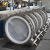 PFA vlinderklep voor chemische service | 150LB, PTFE-zitting, bediening met tandwiel