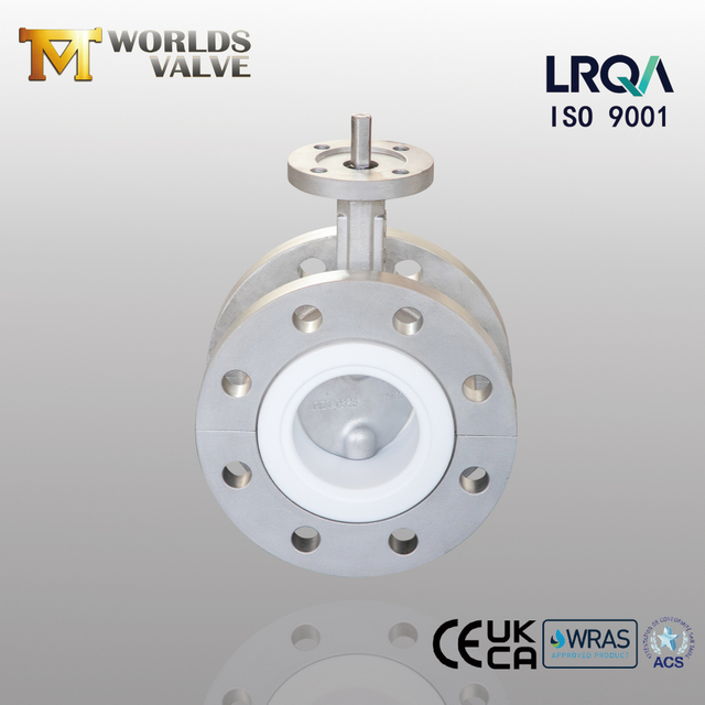 PTFE -stoel en roestvrijstalen schijf Flense vlinderkleppen