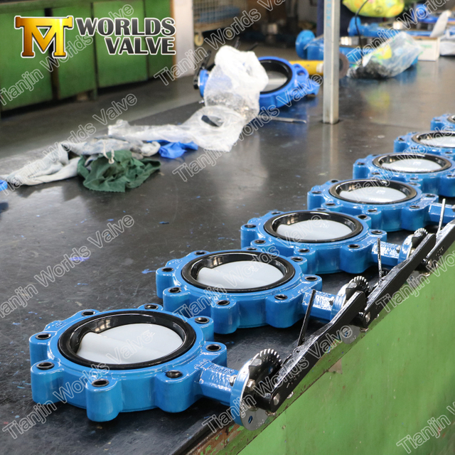 Nylon gecoate disc gesjoerd en tapte vlinderklep PN10 PN16 CL125 CL150 JIS10K JIS5K