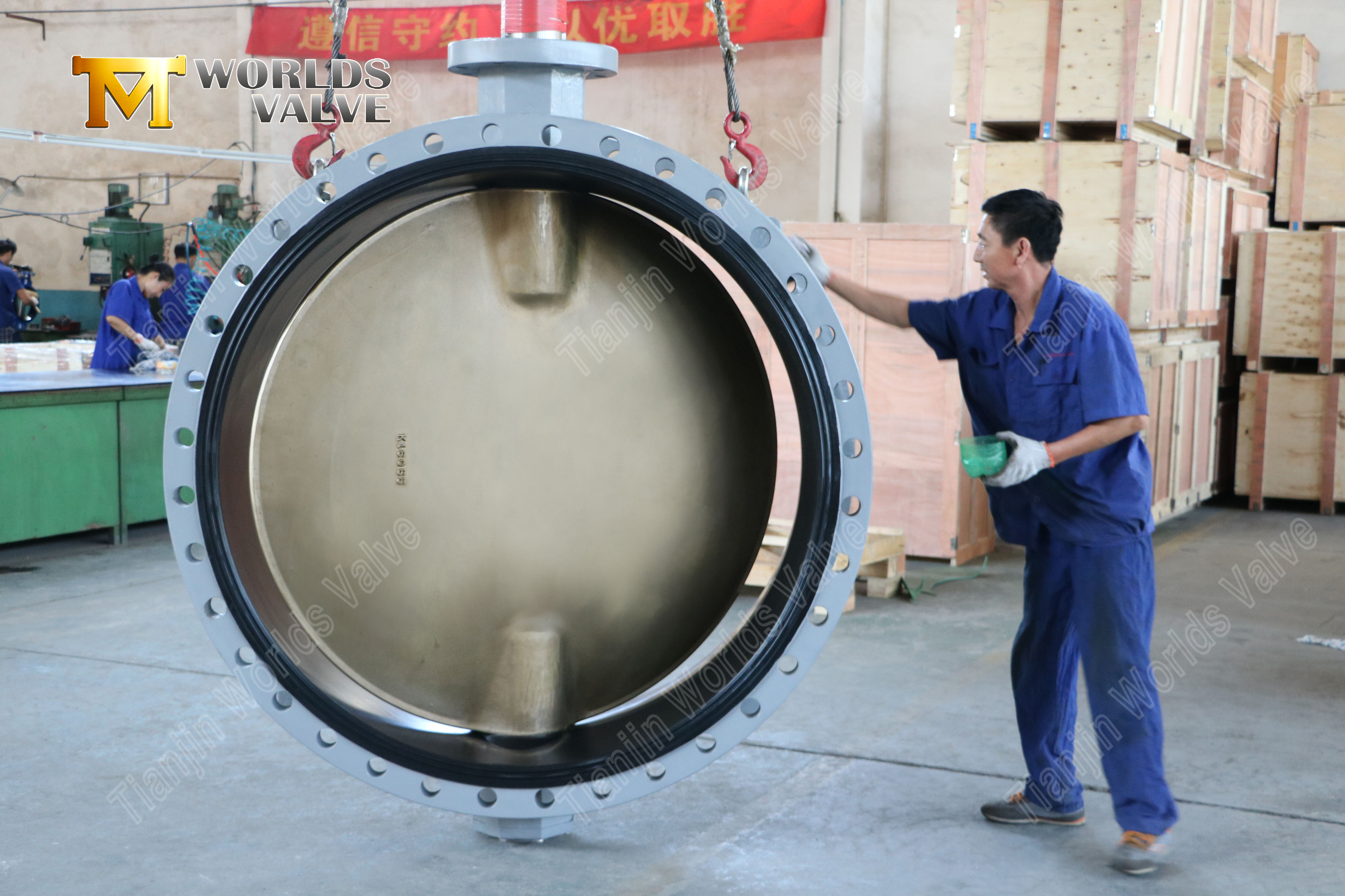 Aluminium bronzen schijf dubbelflens vlinderklep (3)