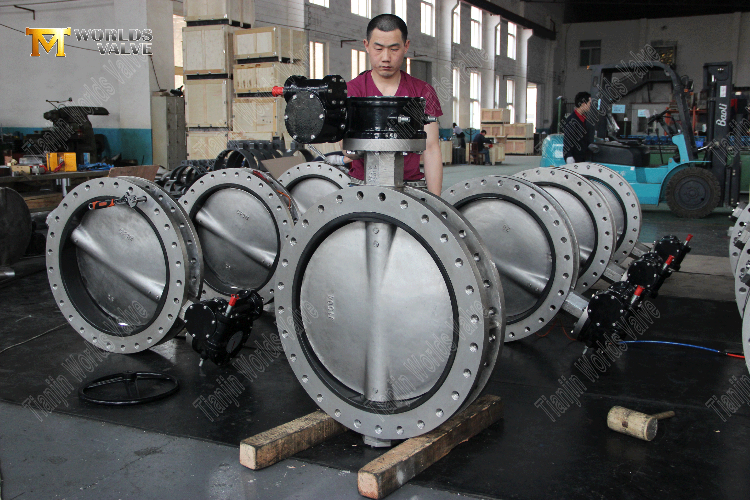 Gear geopereerde U-vormige vlinderventiel (6)