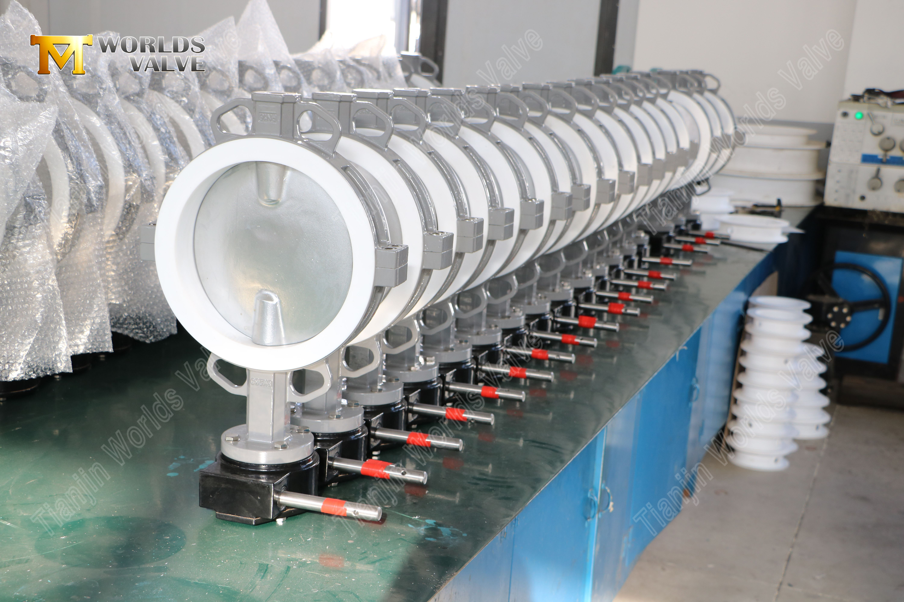 Split-body-PTFE-gevoerde-ss-butterfly-klep-met-pneumatische actuatie-5