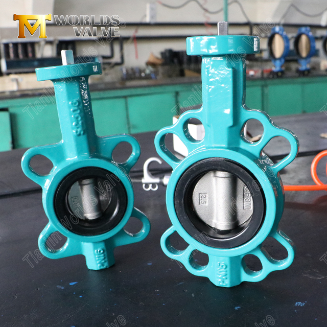 Rubberen zitting en RVS schijf Nodulair gietijzer Wafer vlinderklep | Kosteneffectieve industriële oplossing