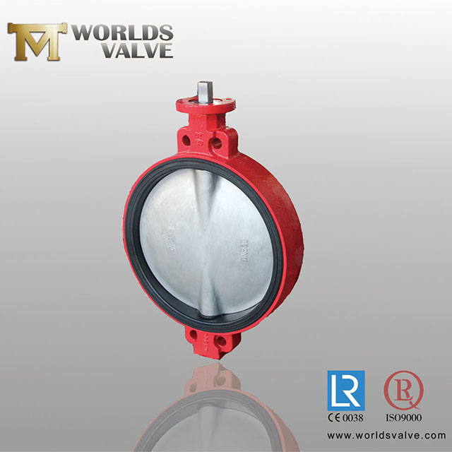 Concentrische Wafer Butterfly Valve met rubberen Zachte Zitting zonder Pin Ductile Iron GJS400 / GJS500 / A536 / A395 / WCB Gietijzeren roestvrij staal