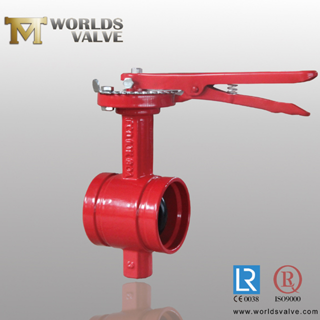 EPDM/NBR/VITON /BUNA gecoate schijf gegroefde vlinderklep