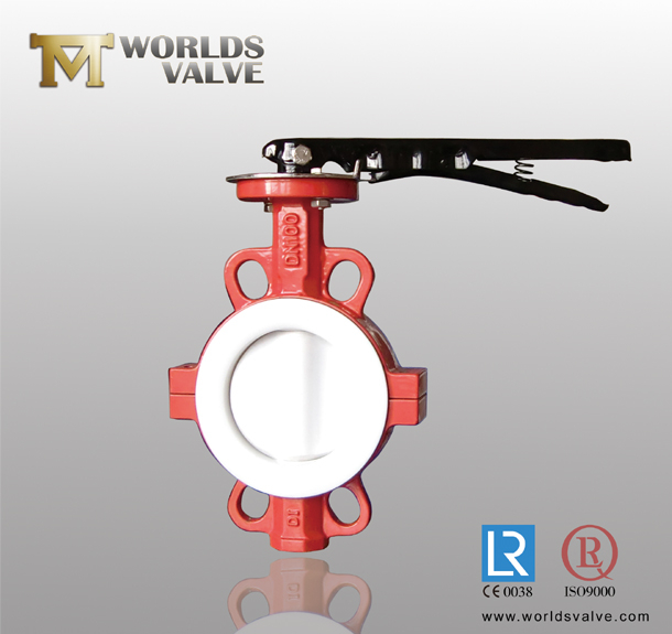 PTFE Split Body Wafer Butterfly Valve voor de chemische industrie