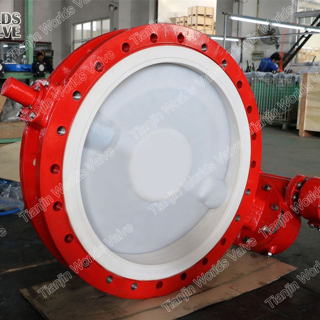 Zware Corrosieweerstand Split Body PFA Voering Disc Butterfly Valve