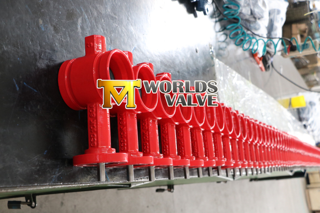 Gegroefde Wafer vlinderklep met rubber gecoate schijf