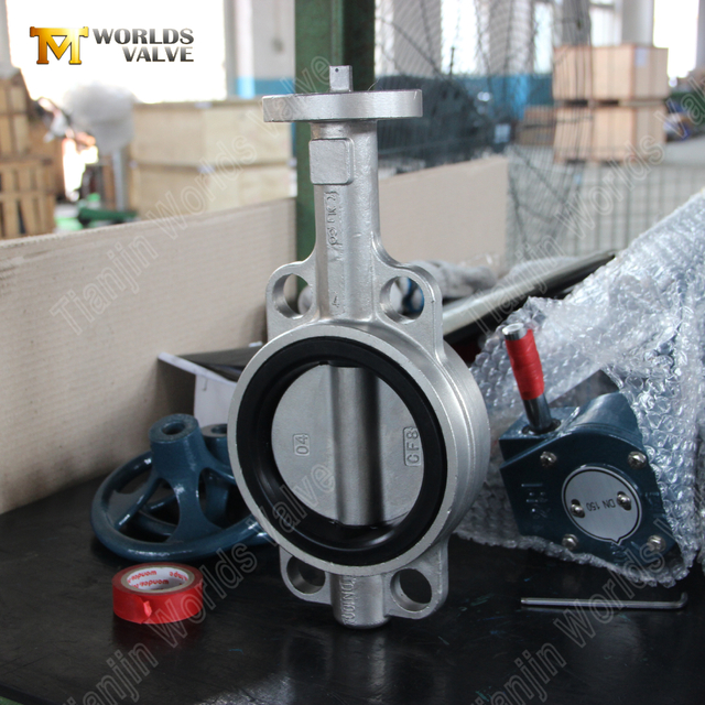 SS316 Wafer-vlinderklep met EPDM-zitting en tandwielaandrijving | OEM-aanpassing