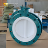 DN600 Tweedelige geflensde PTFE-vlinderklep met WCB-behuizing en tandwielbediening