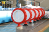 PTFE Coating Disc Wafer Dubbel geflensde vlinderklep voor zwavelzuur