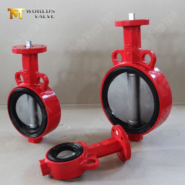 Wafel type vlinderklep met roestvrijstalen lichaam en schijf