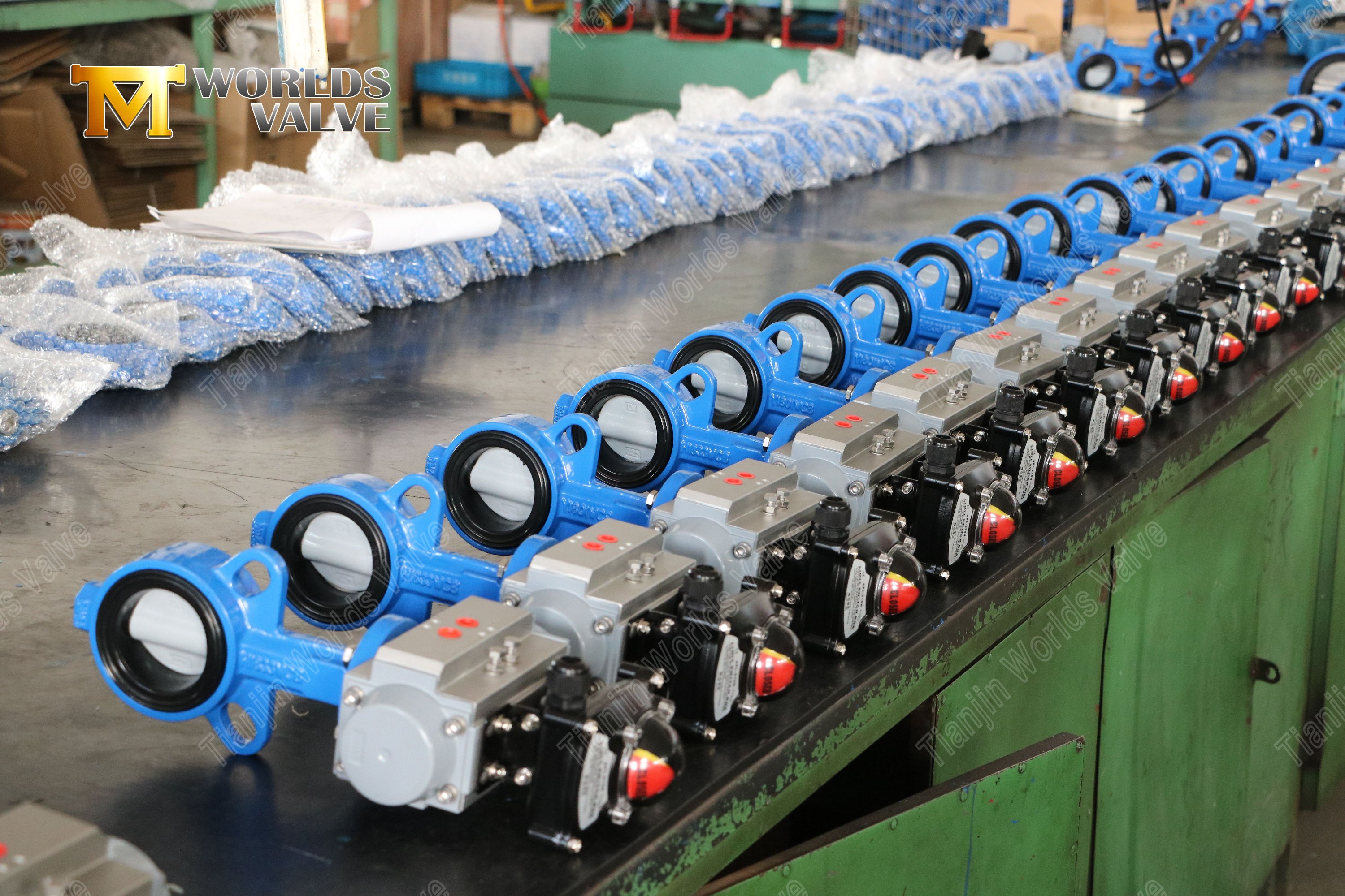 Wafer vlinderklep met nylon gecoate schijf & WCB lichaamskosteneffectieve corrosieweerstand-1 (1)