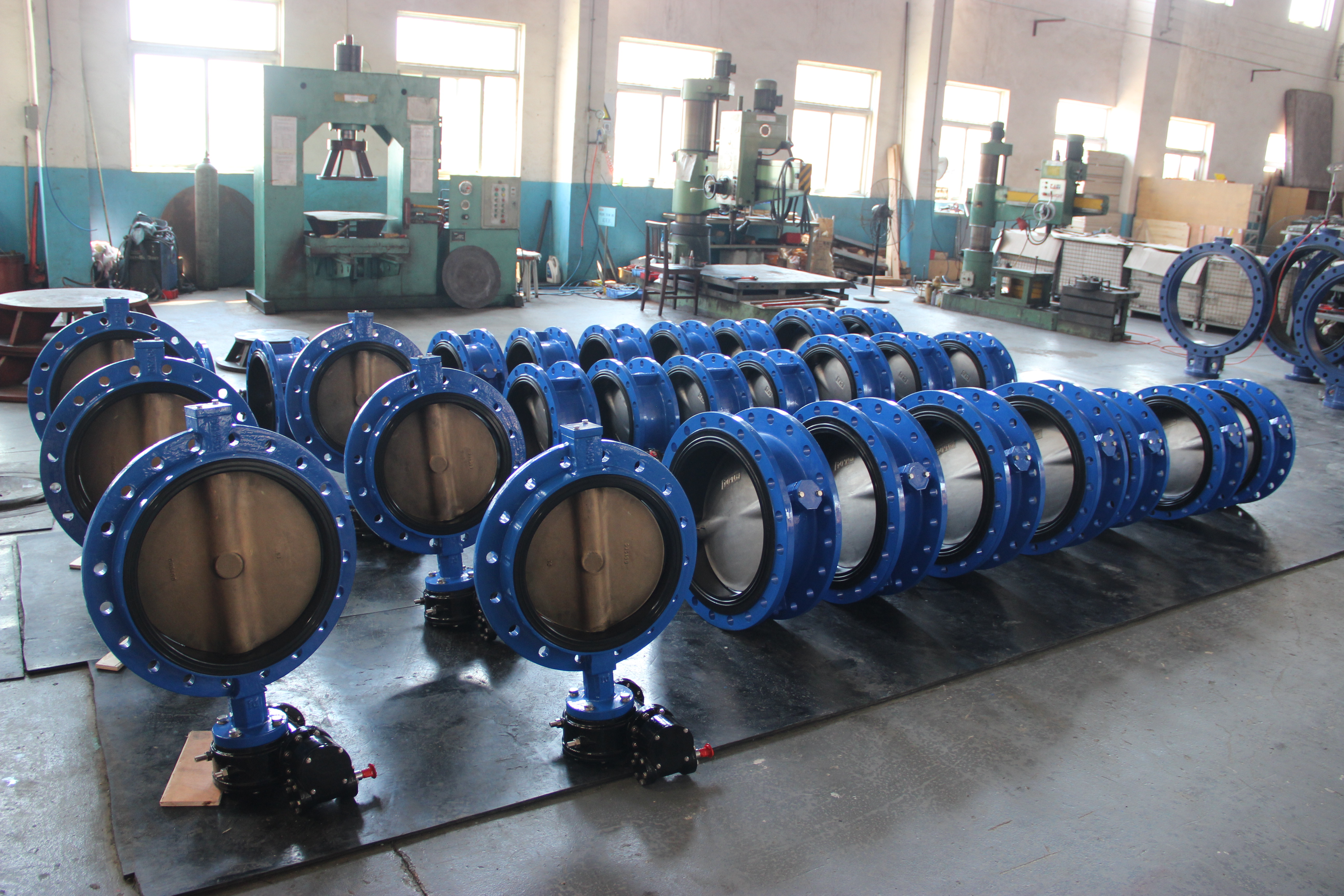 4Single Flens Butterfly Valve met versnellingsbak