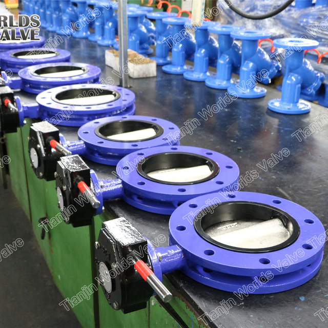 China OEM Klep Leverancier-U Sectie Dubbele flense vlinderklep met EPDM-gecoate schijf