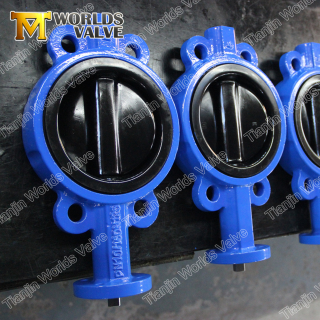 Volledige rubberen gevoerde schijf Univeral Connection Wafer Type Butterfly Valve With No Disc Pin Design