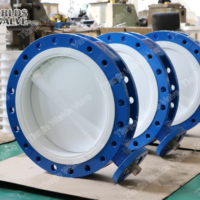 PTFE voering vlinderklep tweedelig lichaamsontwerp API609