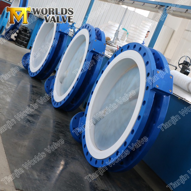 PTFE gevoerde split-body vlinderkleppen-fabrikant van vlinderkleppen