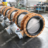 Awwac504 Dubbele Flens-uiteinden Butterfly Valve met aan / uit elektrische actuator