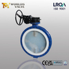 PFA vlinderklep voor chemische service | 150LB, PTFE-zitting, bediening met tandwiel