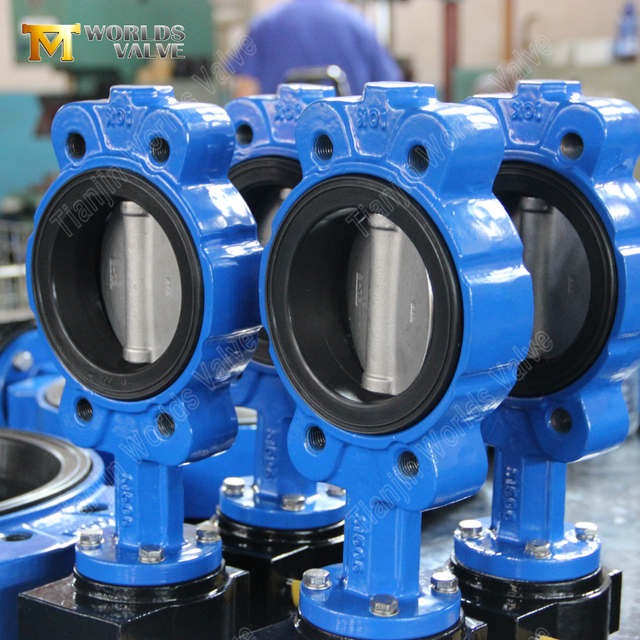 Semi-Lug vlinderklep | WCB-lichaam, CF8-schijf, Viton-stoel | Wormwiel DN150 10K