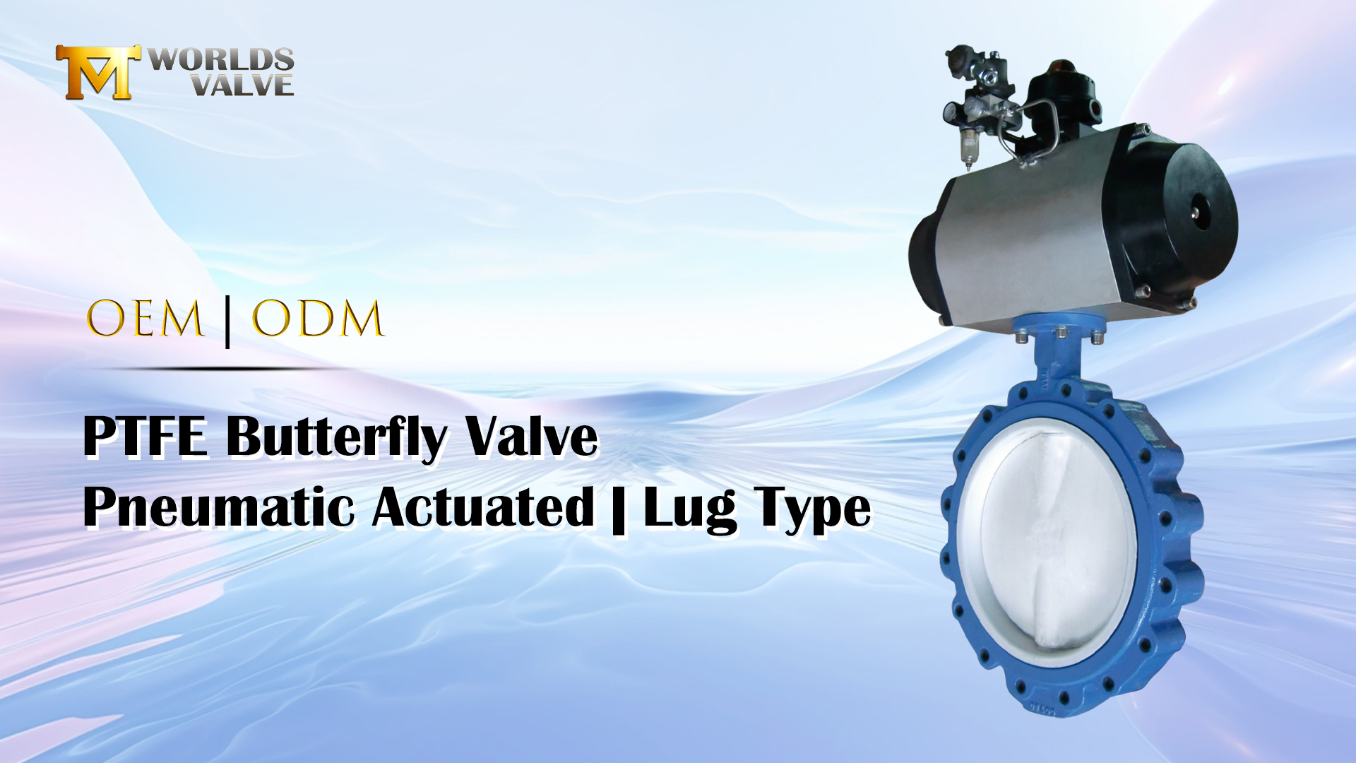 Pneumatische aandrijving PTFE Lug vlinderklep | Corrosie assistent