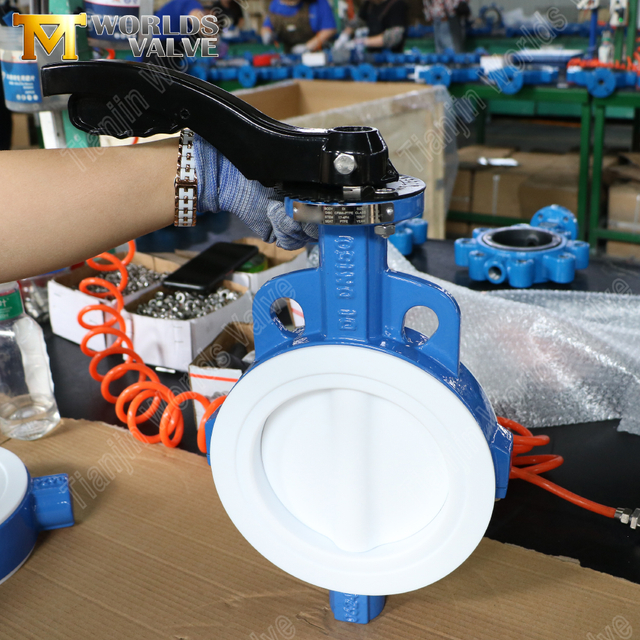 PTFE Wafer-vlinderklep – PTFE ingekapselde schijf, klasse 150, OEM-fabrikant