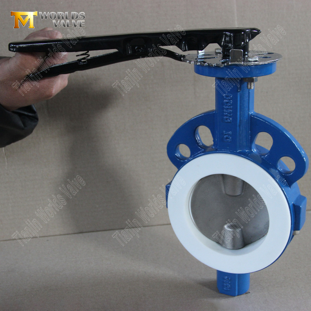 Wafer-vlinderklep met gedeeld lichaam - PTFE-zitting, OEM-fabrikant