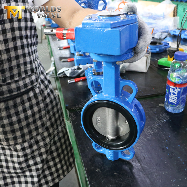 Tandwielbediende wafer-vlinderklep – vervangbare EPDM-zitting, PN10